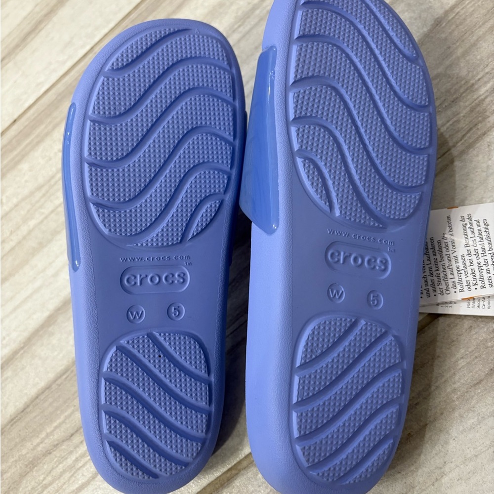 Crocs Splash Glossy Slide Moon Jelly Women’s Size 5 NWT - Picture 2 of 3